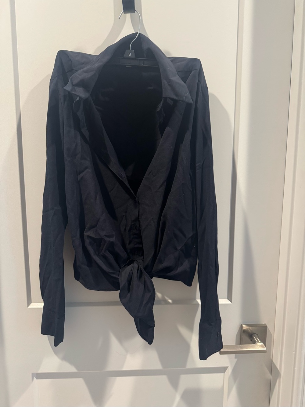 Women’s Black Tie-Front Shirt